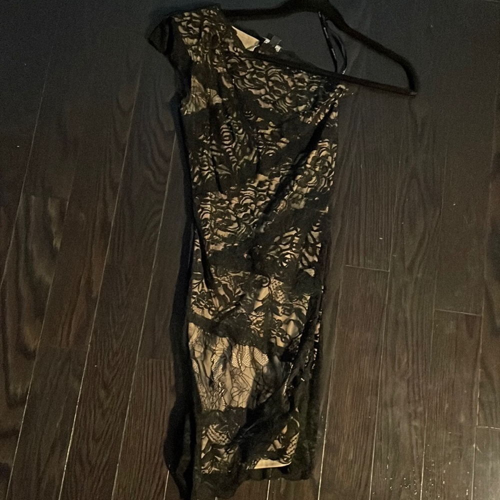Bebe lace dress one shoulder